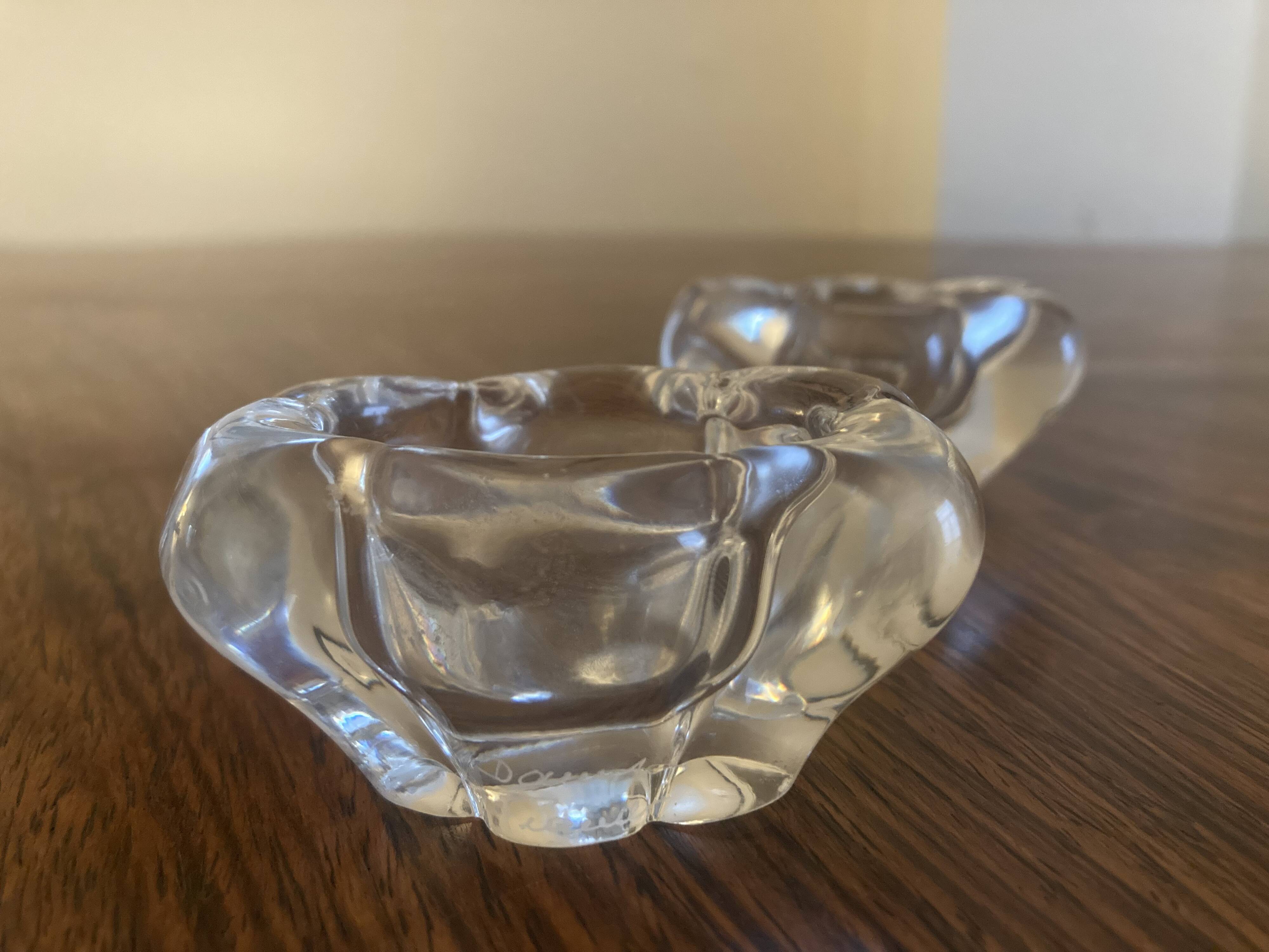 Pair of Daum crystal salt cellars
