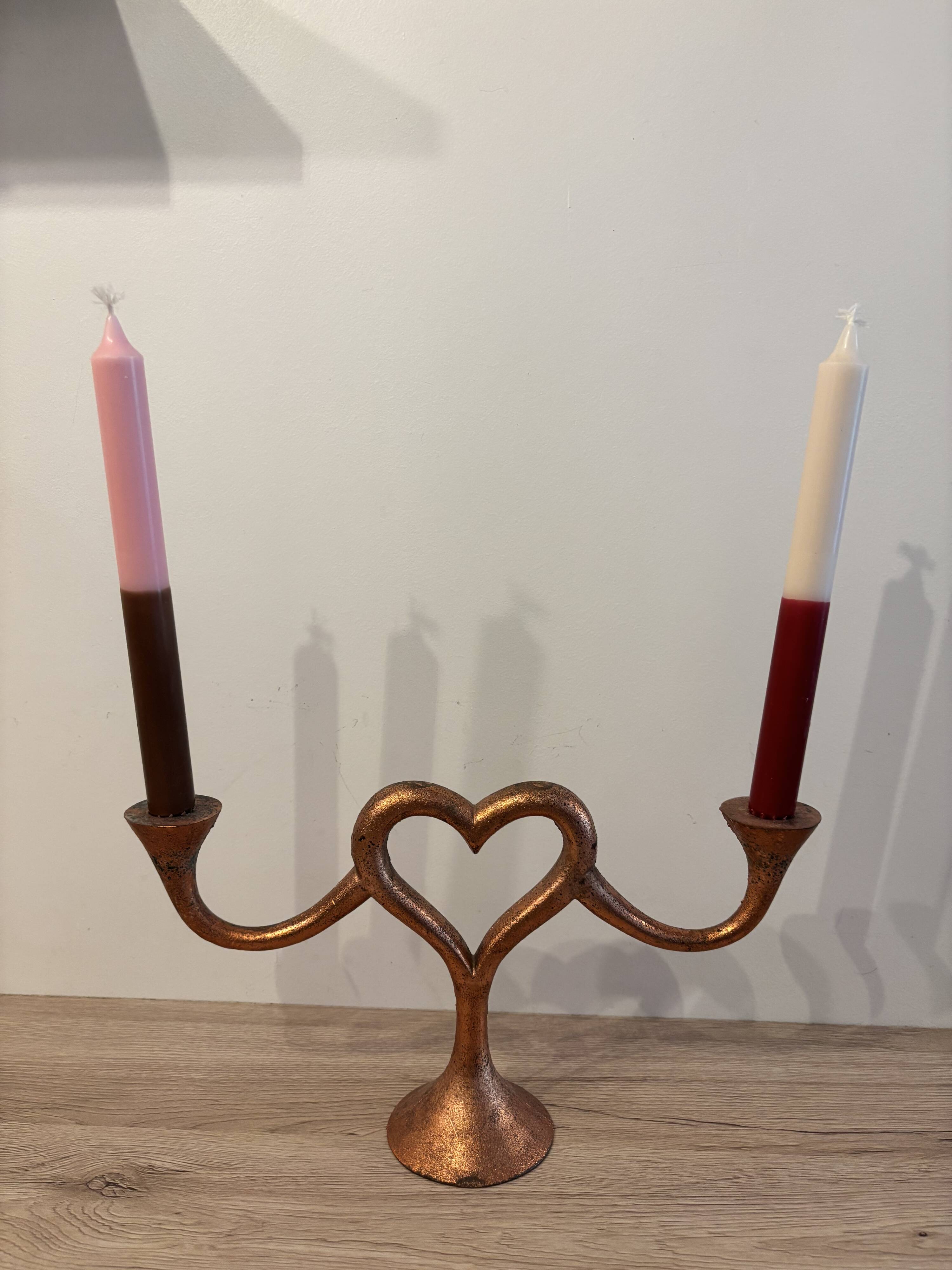 Copper heart chandelier