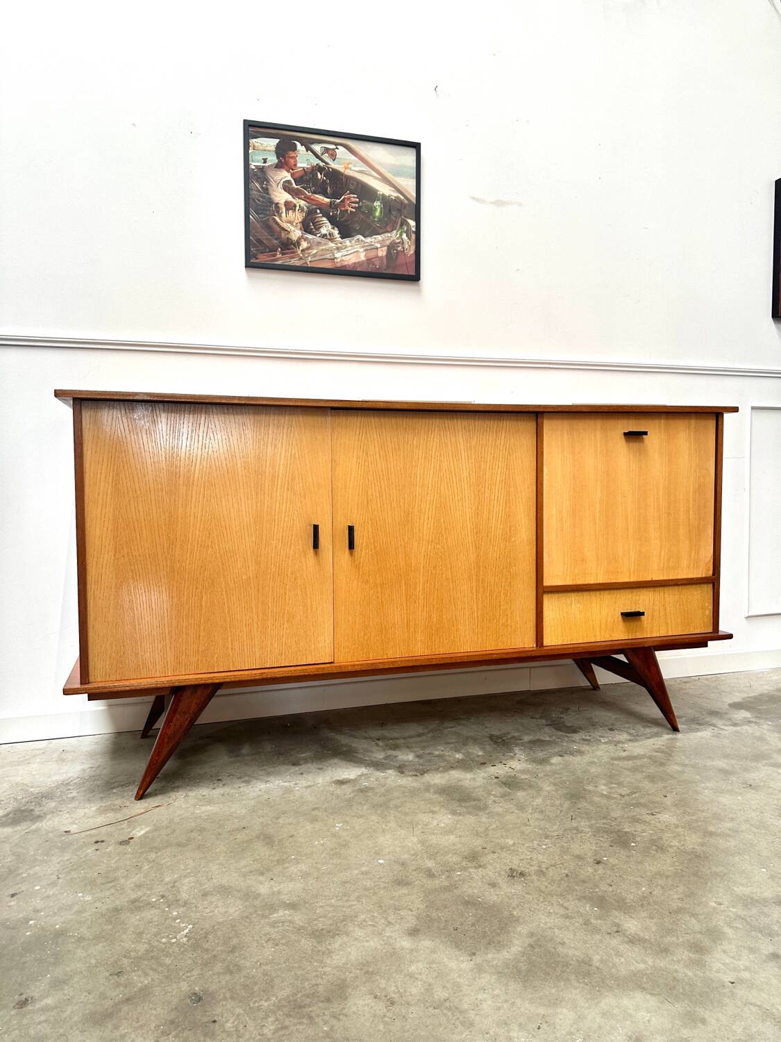 Vintage compass foot sideboard