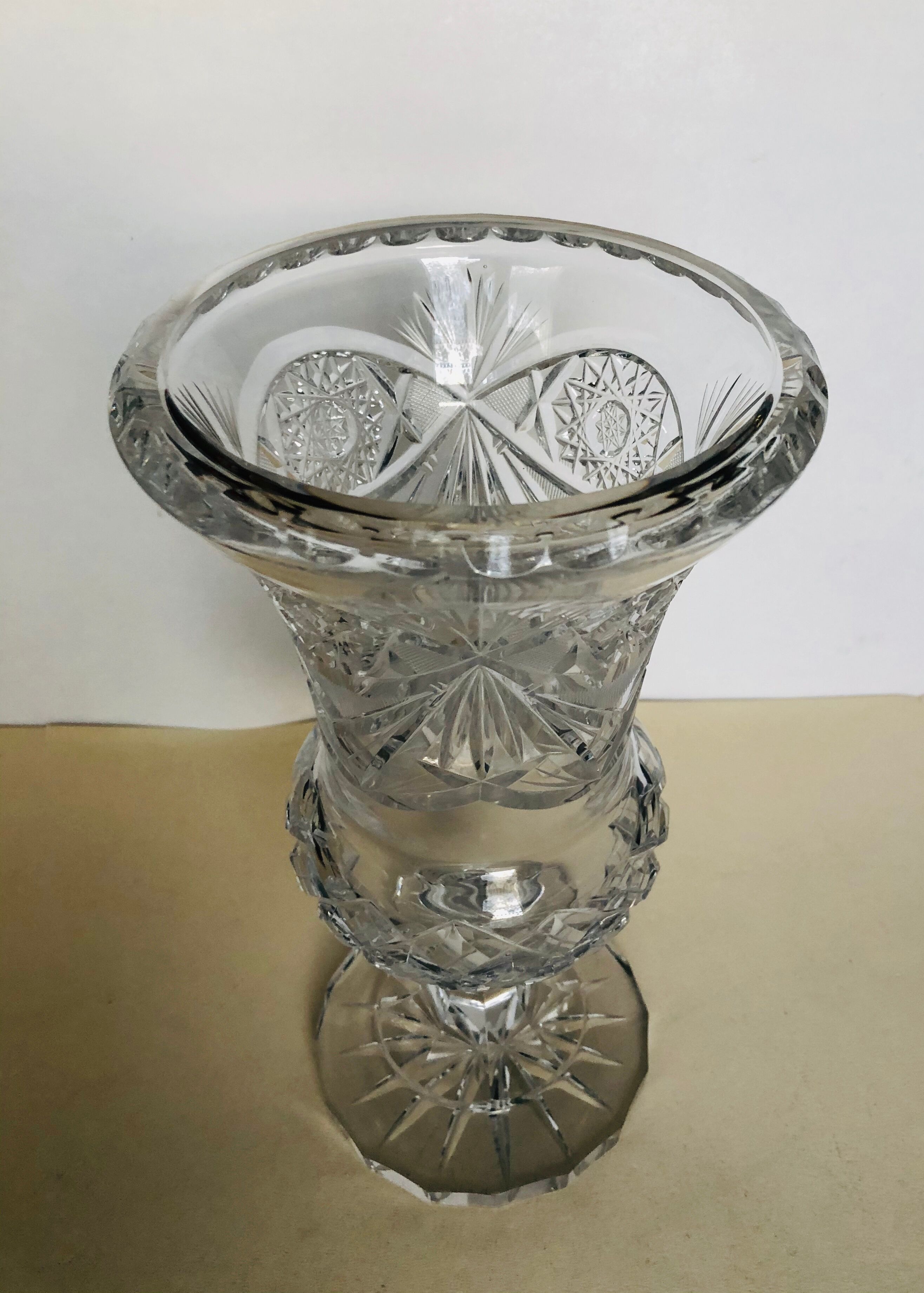 Cut crystal vase