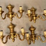 Set of 4 bronze wall lights