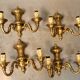 Set of 4 bronze wall lights