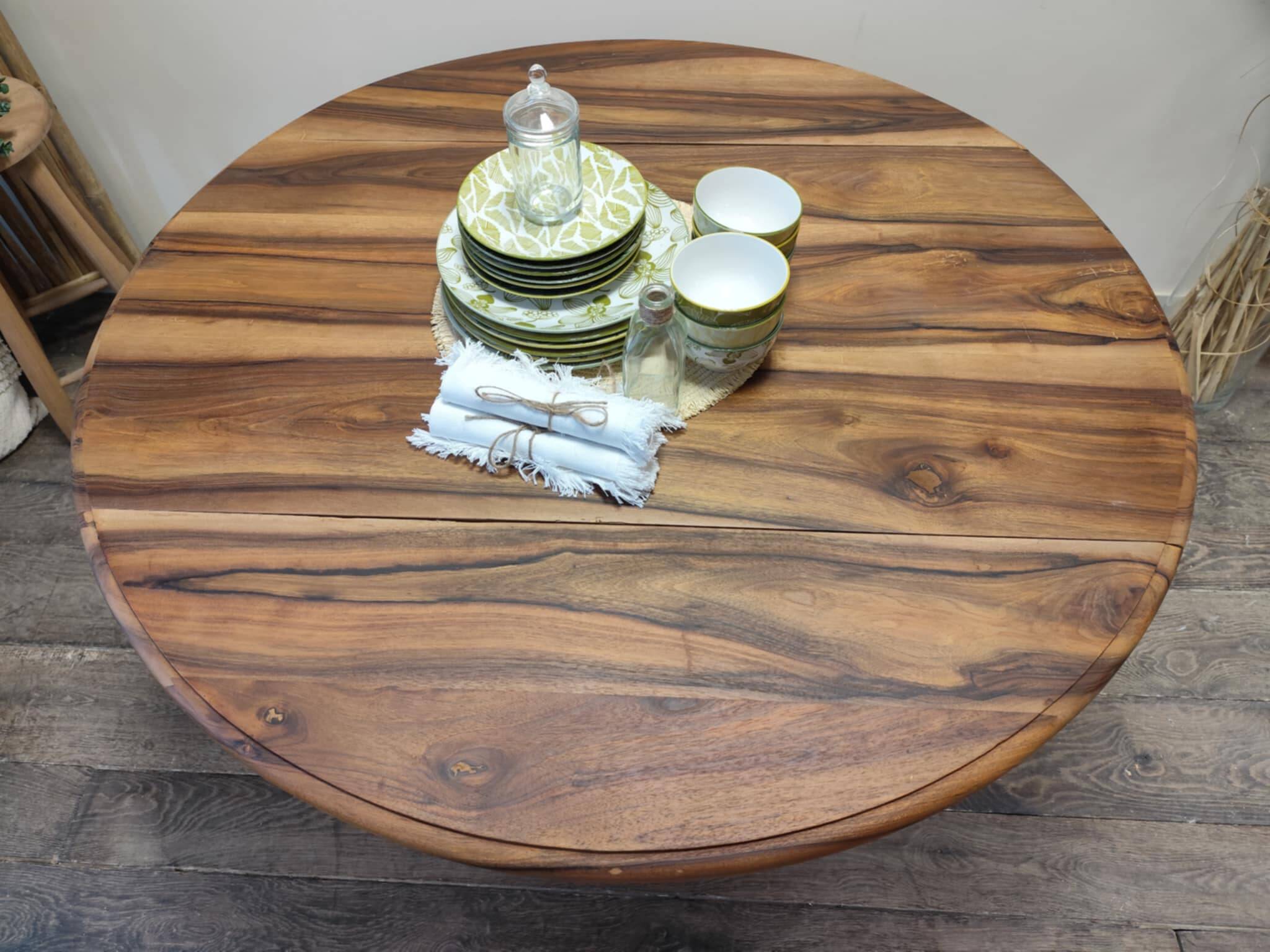 Console/table convertible in walnut