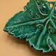 Square dish, french royal barbotine leaf