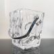Vintage textured glass ice bucket - Brutalist style