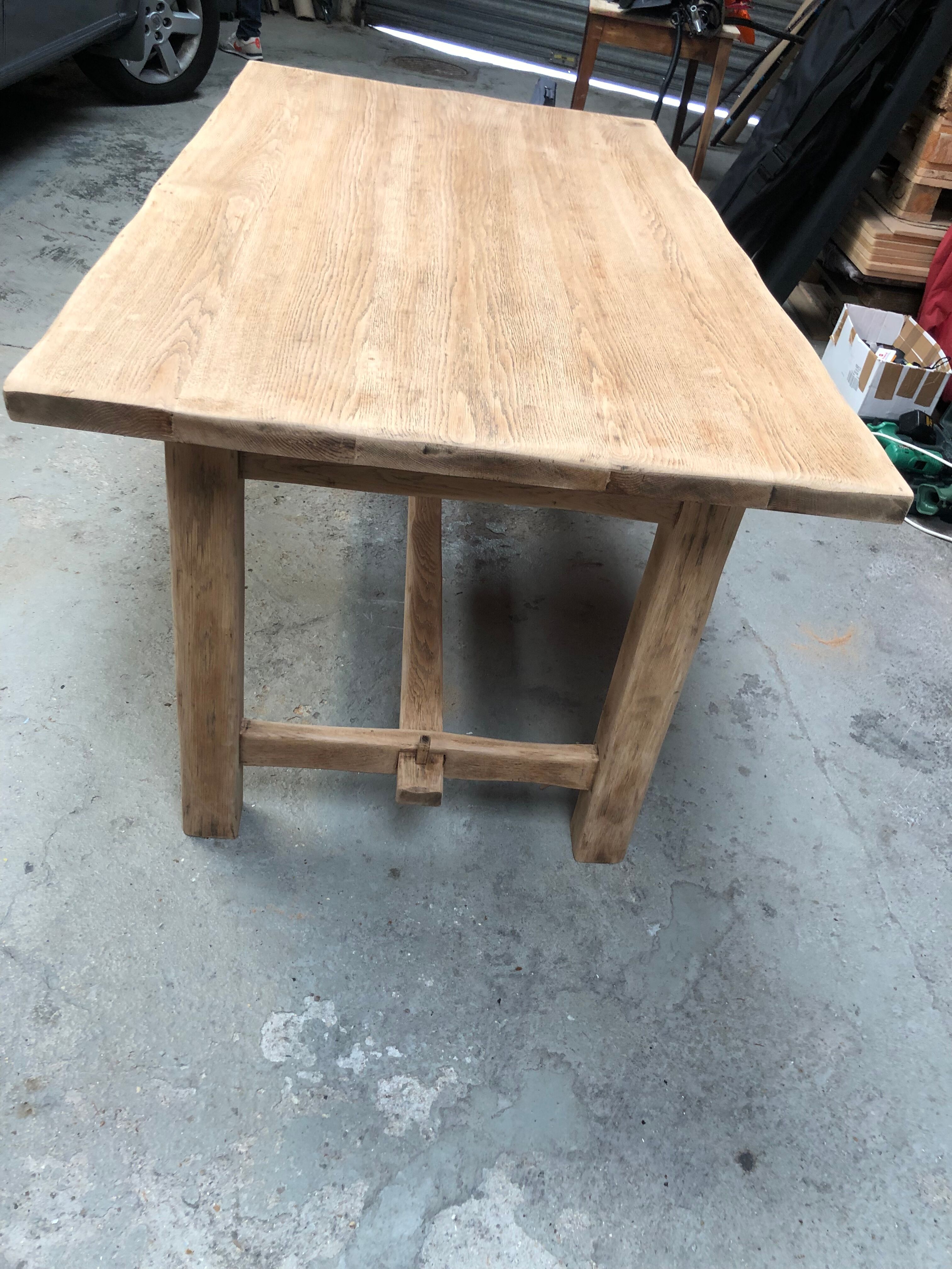 Old artisanal farmhouse table solid oak