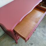 Vintage chest of drawers restyled in Bordeaux red