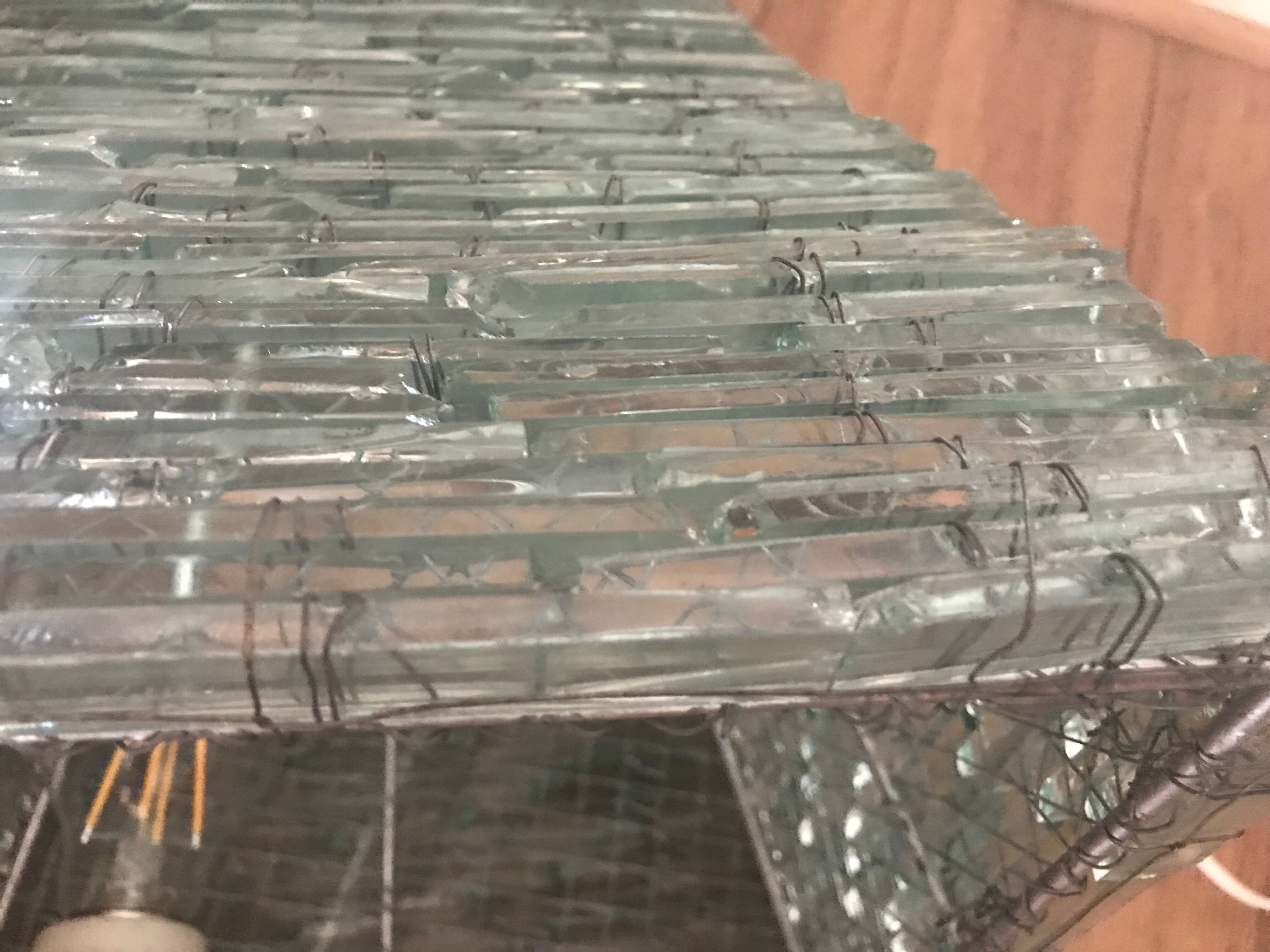 Stacked glass pyramid lamp, 1970