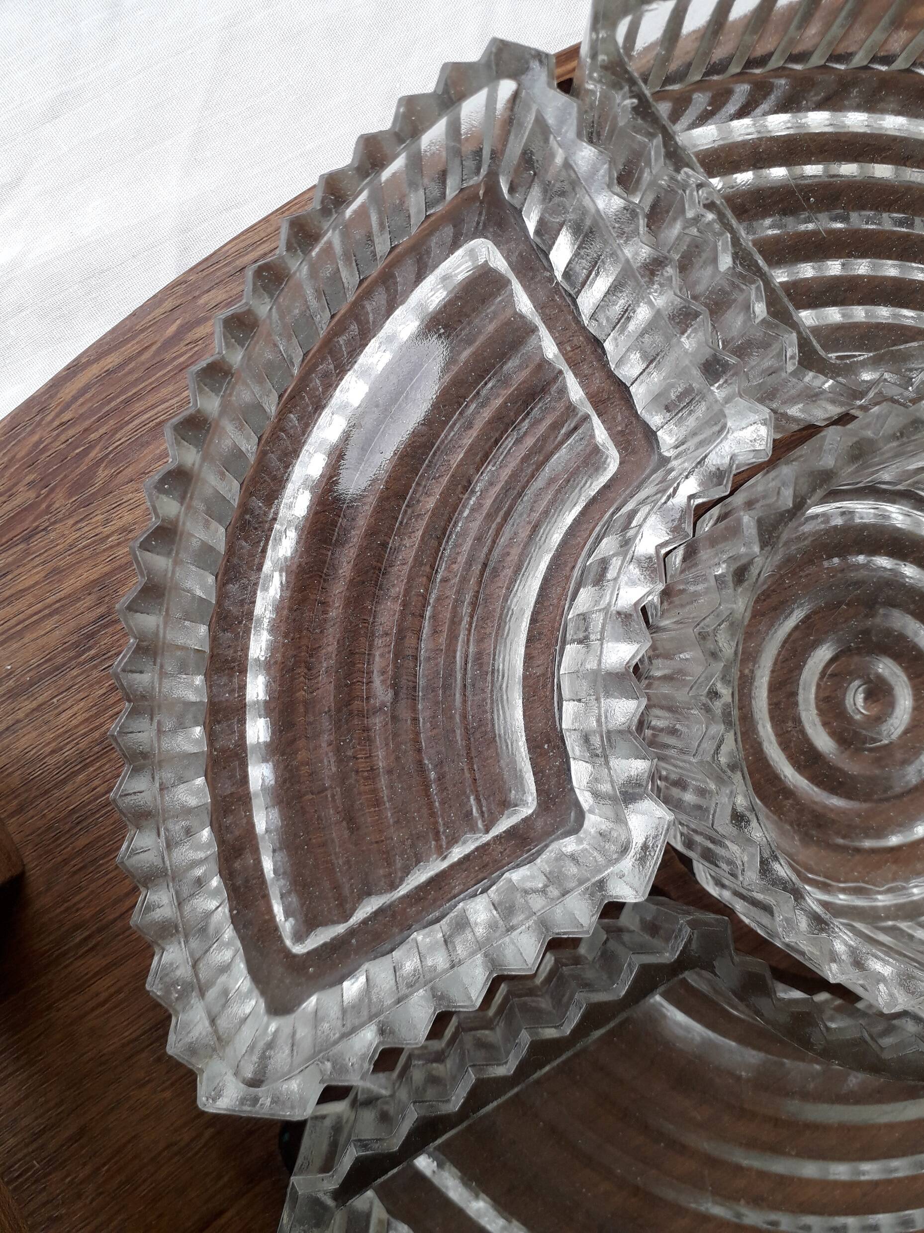 Wooden and glass serving tray