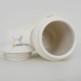 Old apothecary pot, ceramic Aloe medicine jar. Year 70 80