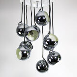 Lustre italien en cascade chromée du milieu du siècle par Guzzini pour Meblo