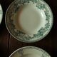 Mismatched lot 4 green hollow plates Flowers Garland Gaudeloupe Saint Amand