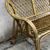 2-seater rattan bench