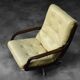 Swivel armchair in leather by Eugen Schmidt, Germany 1960
