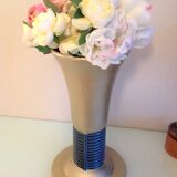 Blue and gold tulip vase in enamelled art deco style / 30s-40s