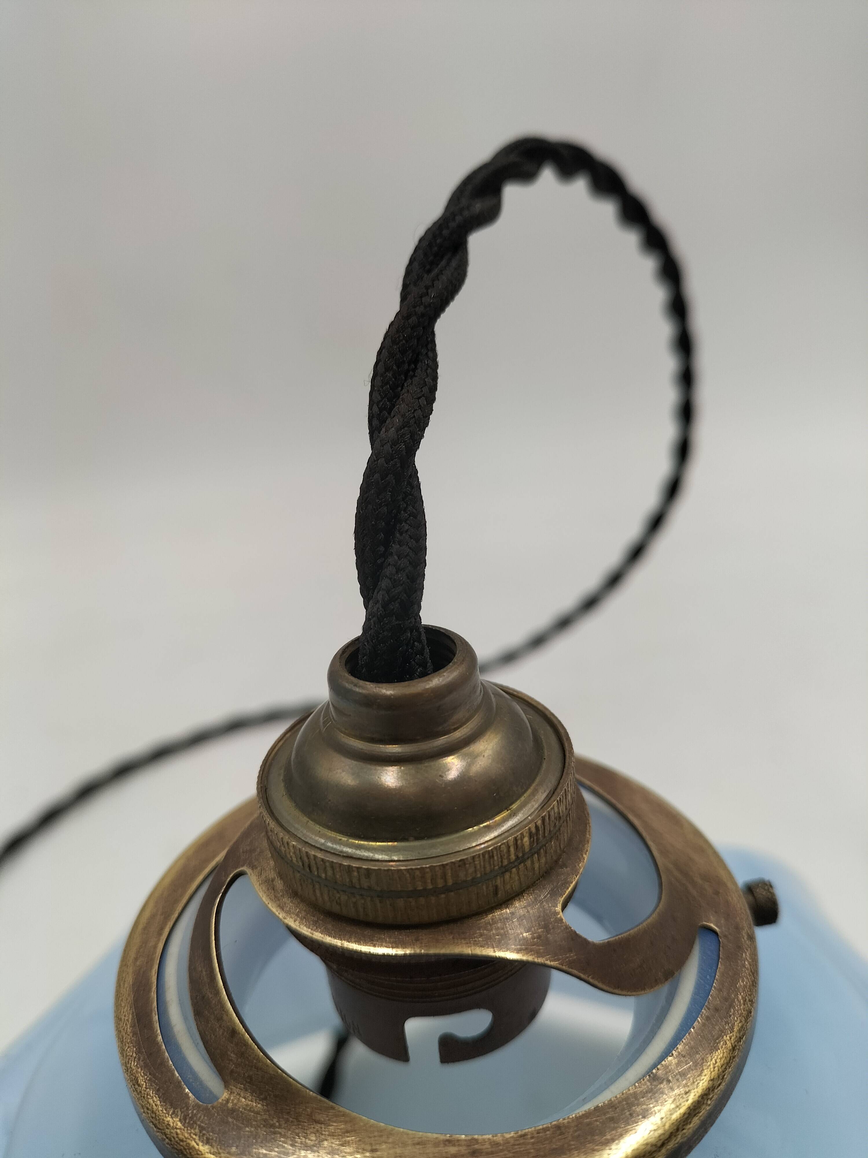 Blue opaline pendant light