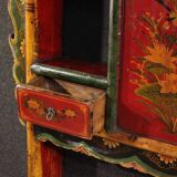 20th century lacquered and painted Chinese headboard