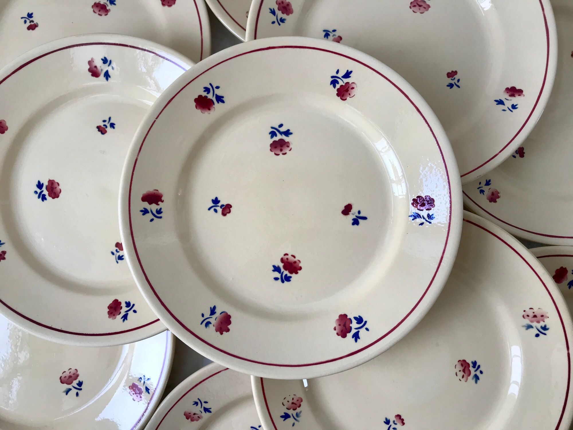 Set of 10 dessert plates fb badonviller 30-40s
