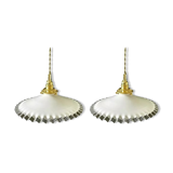 Set of two white opaline suspensions