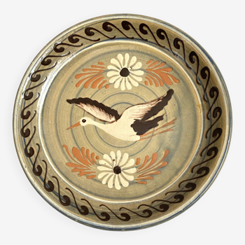 Alsace stork decorative plate