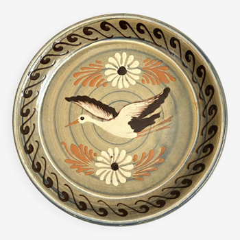 Assiette décorative cigogne Alsace