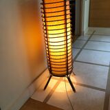 Bamboo, rattan and paper floor lamp from the 60s