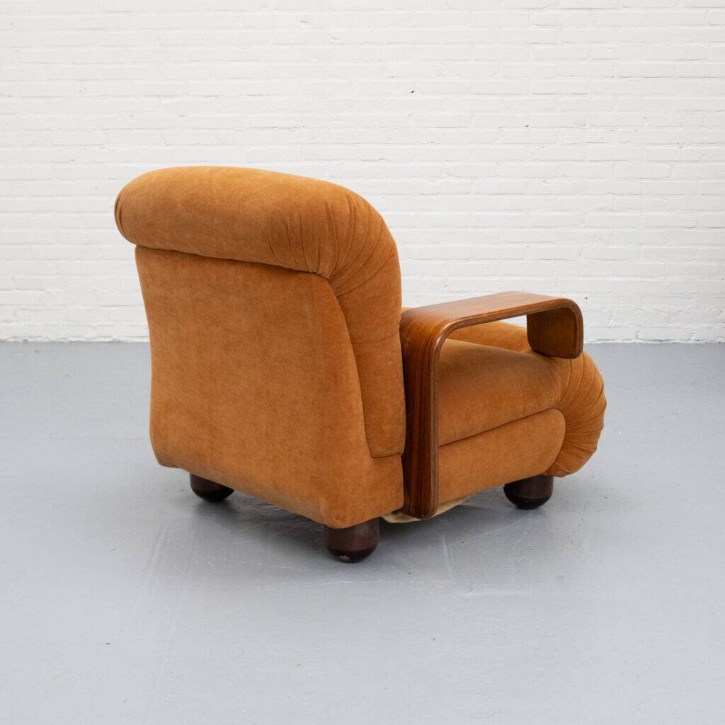 Italian Armchair Chenille 1970s