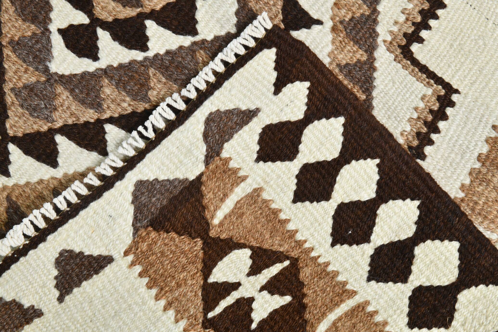 93x277 Wool Cream Runner Rug, Vintage Runner For Hallway