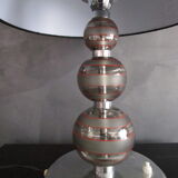 Pair of crystal and chrome metal lamps