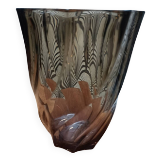Vase verre fumé vintage