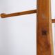 Vintage Brutalist wood standing coat rack