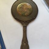 Old bronze hand mirror 27x12cm