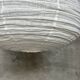 Medium pendant light in rattan and natural linen, Japanese-style, flattened round (Labu) H35 D60