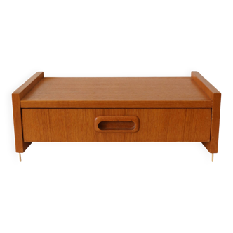 Scandinavian teak bedside table or wall console 1960