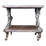 20th century folk art work: Rare serving cart