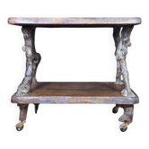20th century folk art work: Rare serving cart