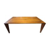 Dining table ligne roset model trapèze in solid walnut with oil finish.