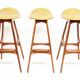 Three 1960s Danish Bar Stools In Rosewood & Leather by Erik Buch