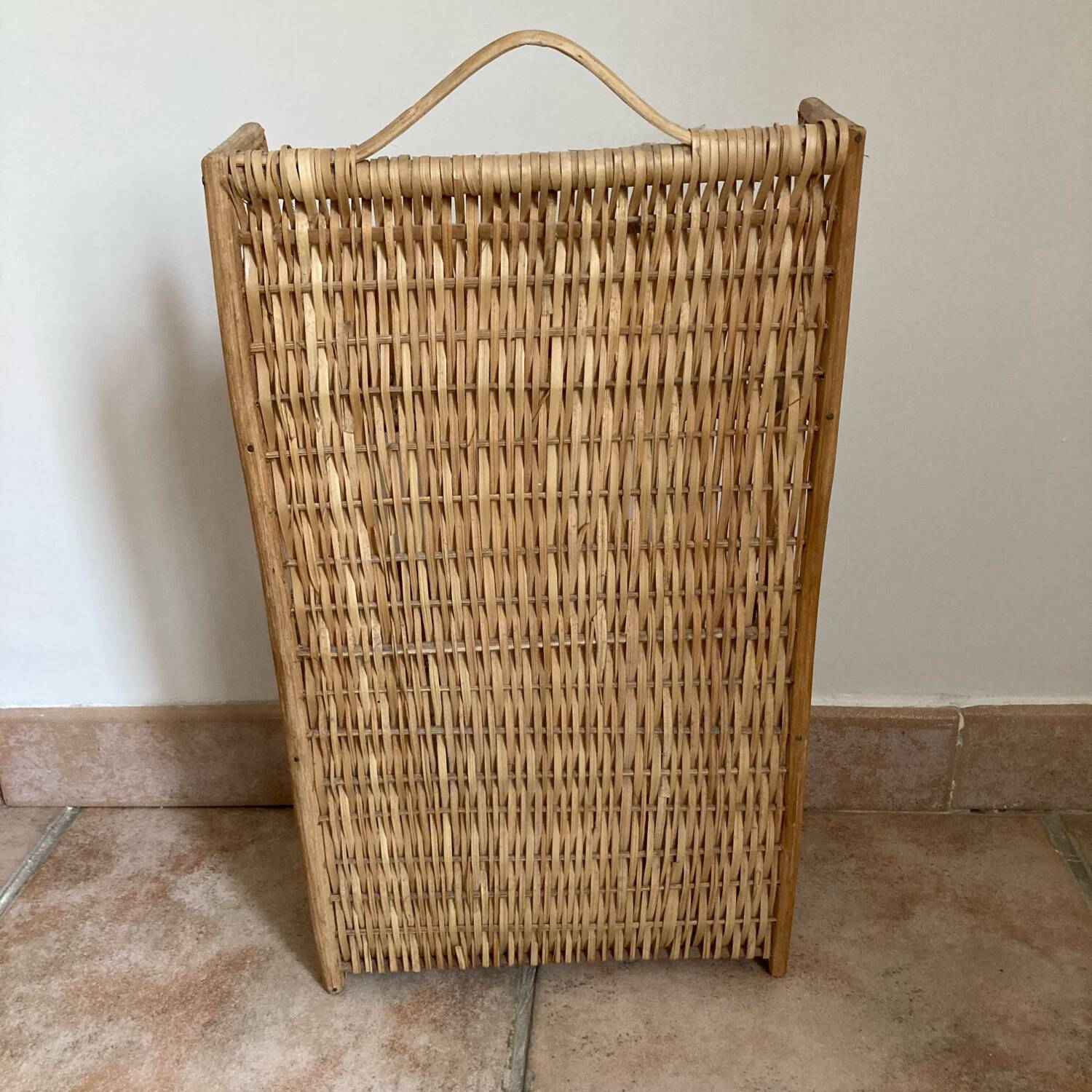 Vintage wicker wall shelf