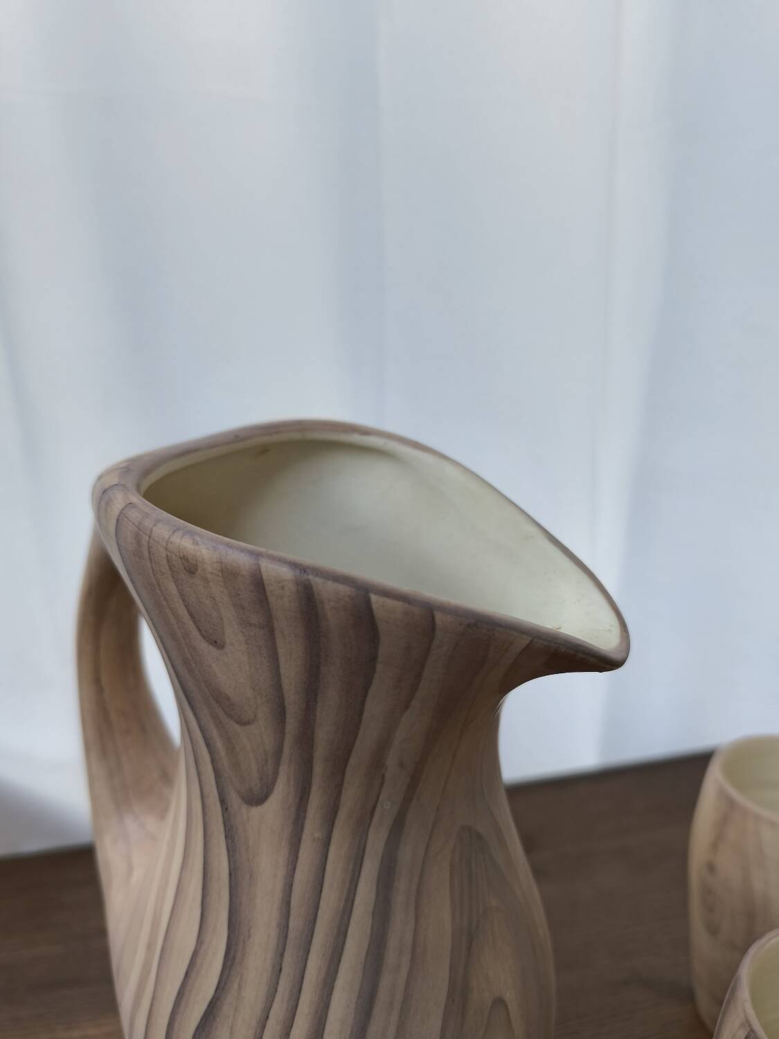 Ceramic pitcher and glasses by Grandjean Jourdan, Vallauris