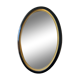Miroir vintage ovale bois noir et doré