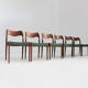 Set of 6 Vintage Danish dining room chairs by Niels Moller model 71