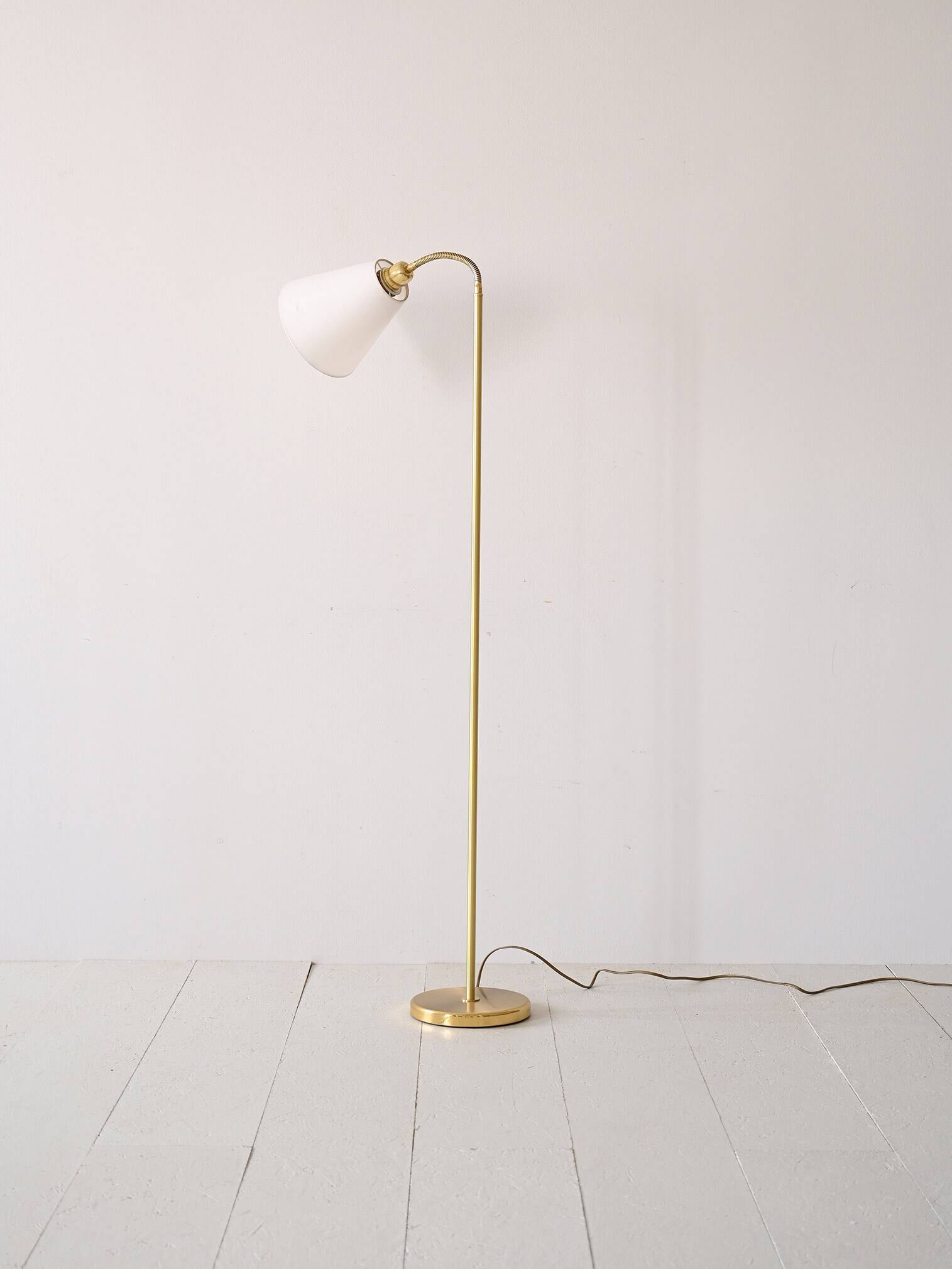 Scandinavian vintage gold floor lamp