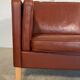 Vintage Danish mid-century Mogens Hansen 2 person cognac leather sofa