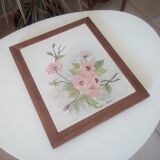 Underside of vintage wood and ceramic dish