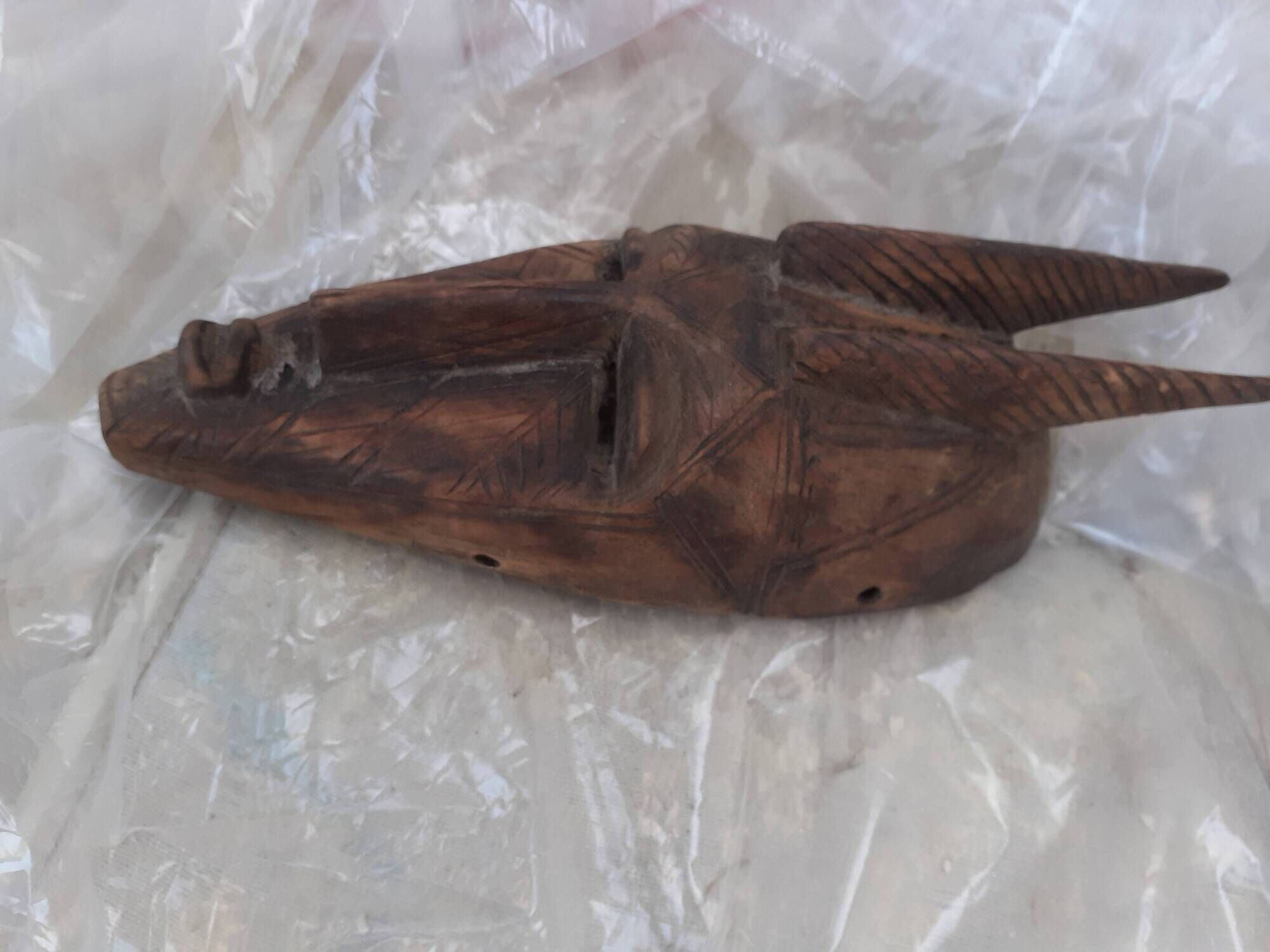 African mask, from Congo ancient African tribal art, mask h 36 l 17 cm.