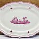 Old oval dish Gien model Paysages roses 1960 1971