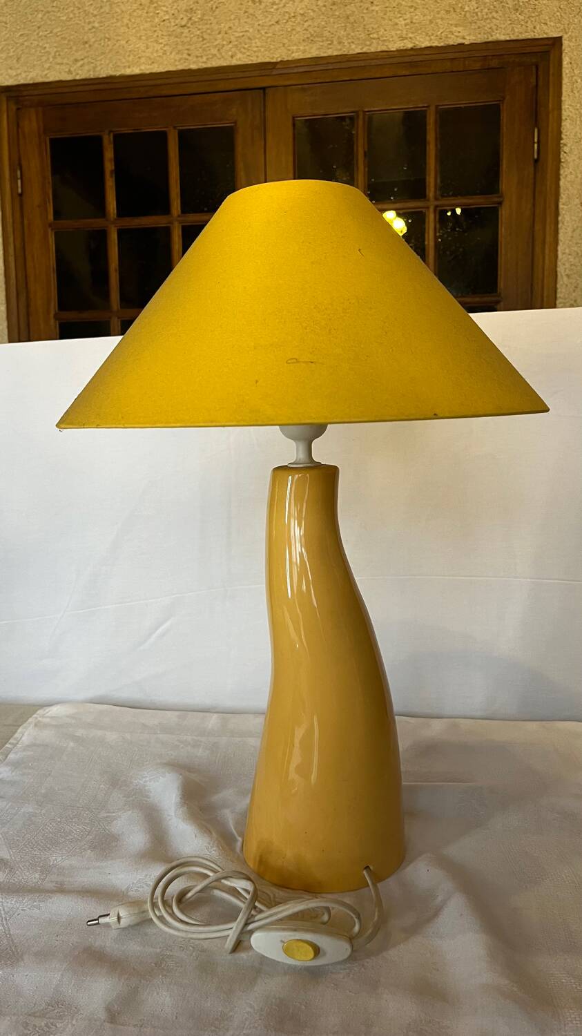 Ceramic table lamp and decorative pot 1980