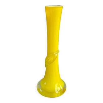 Yellow soliflore vase from the 70s