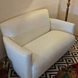 White leather sofa